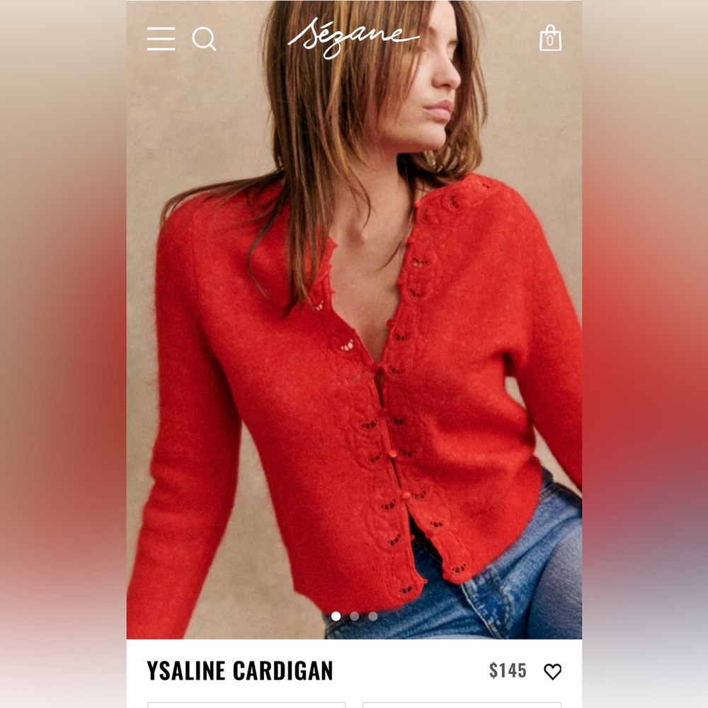 Sézane YSALINE CARDIGAN never been worn. Size small